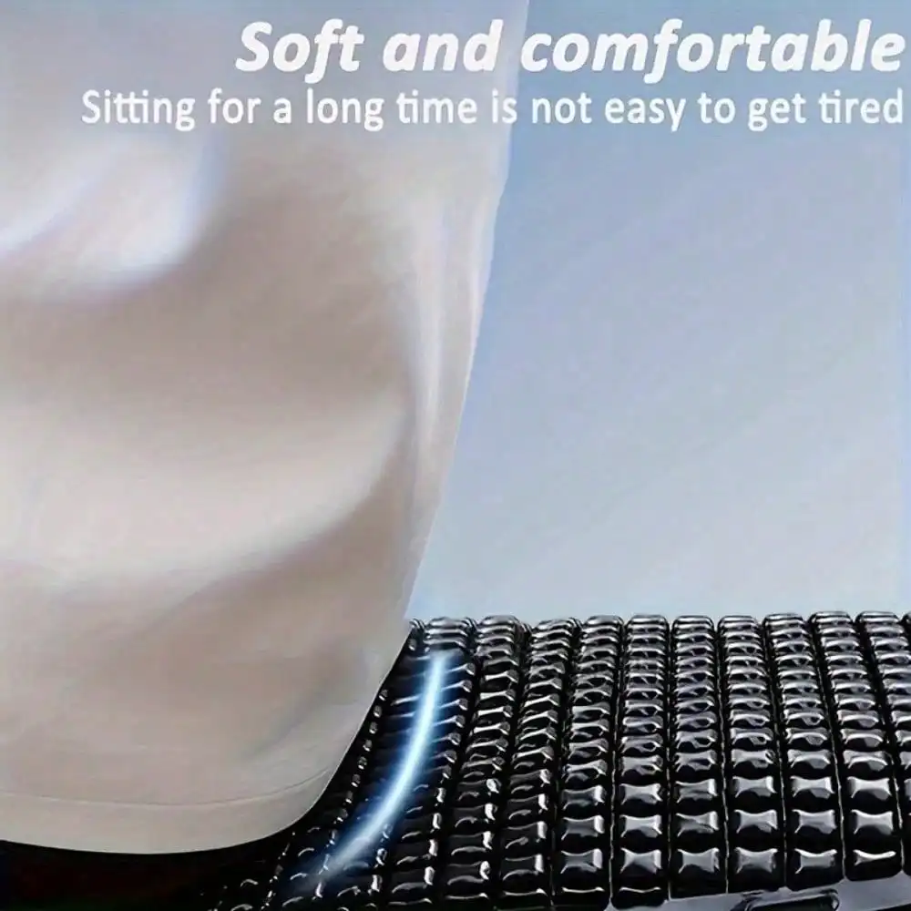 قطعة واحدة من وسادة مقعد جل للدراجات النارية باللون الأسود، وسادة مسامية وغير قابلة للانزلاق مع تحرير سريع للدراجة/السكوتر/الدراجة النارية