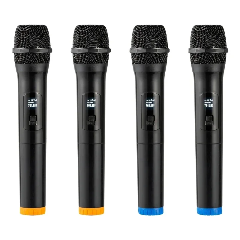 Professional VHF Wireless Microphone System 4 Channels Handheld Karaoke Micro Phone for Wedding Party Church Event PA TV Speaker