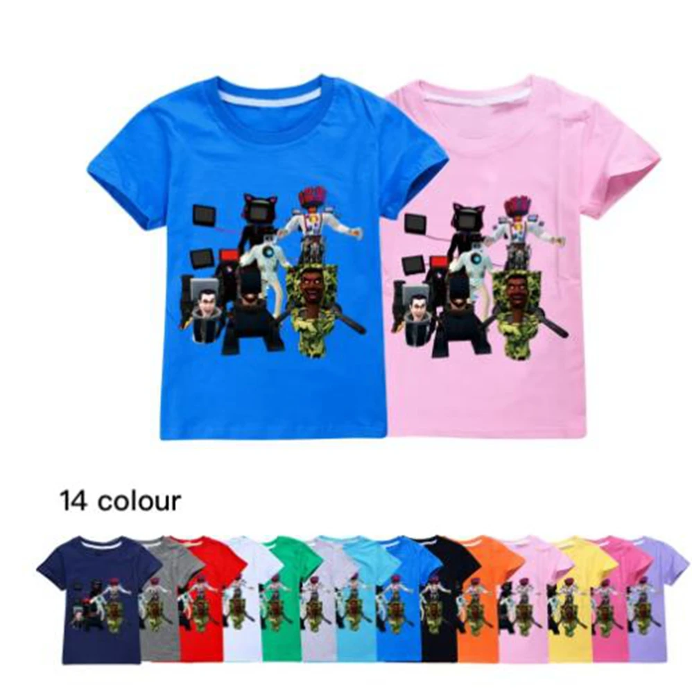 

Game Skibidi Toilet T Shirt Kids Speaker Man Camcorderman Clothing Baby Boys Cotton Tshirts Teenager Girls Short Sleeve Tops