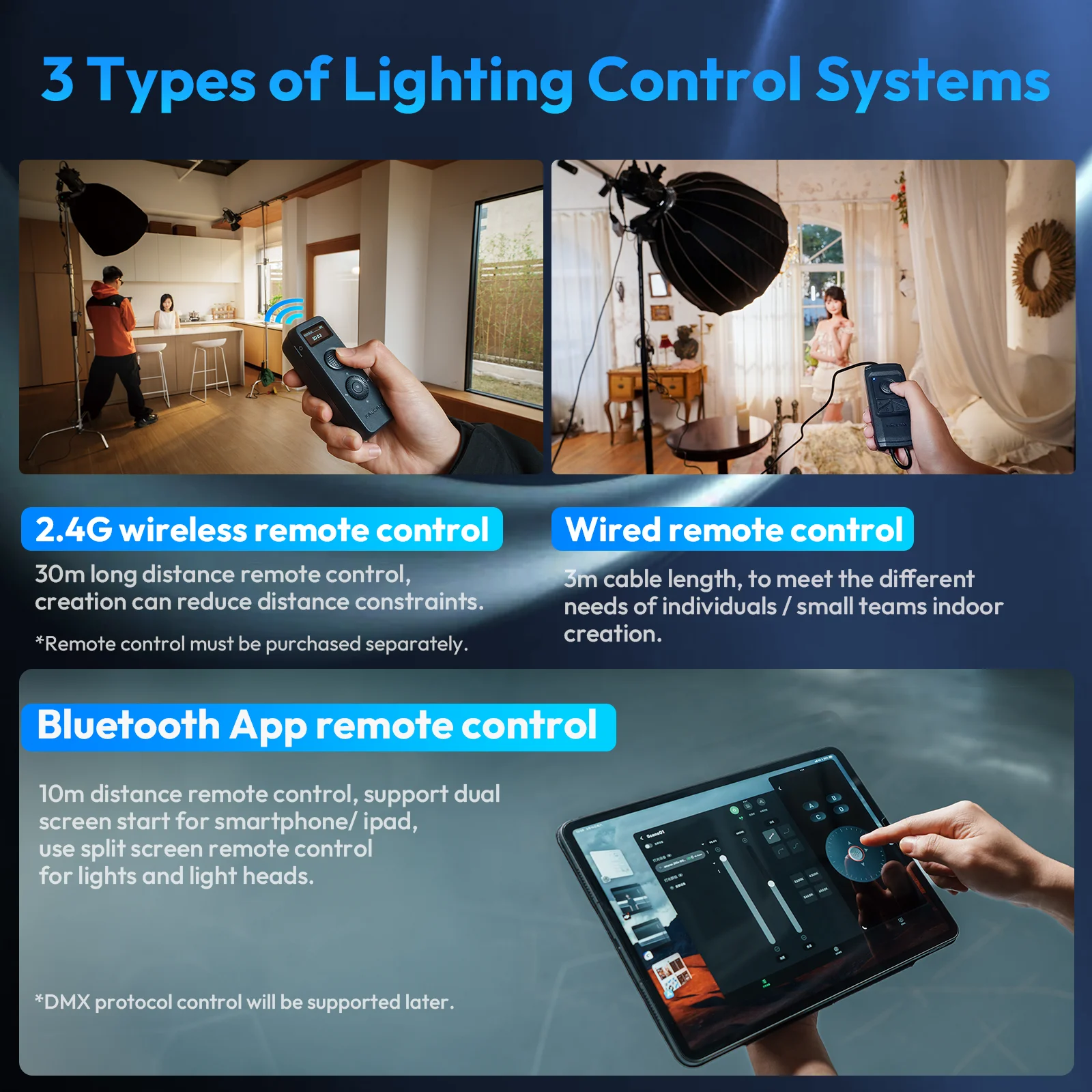 FALCAM Smart Pan Tilt Light Move LightGo محول حركة قابل للتعديل تكبير قياسي بوينز جبل تطبيق سلكي لاسلكي