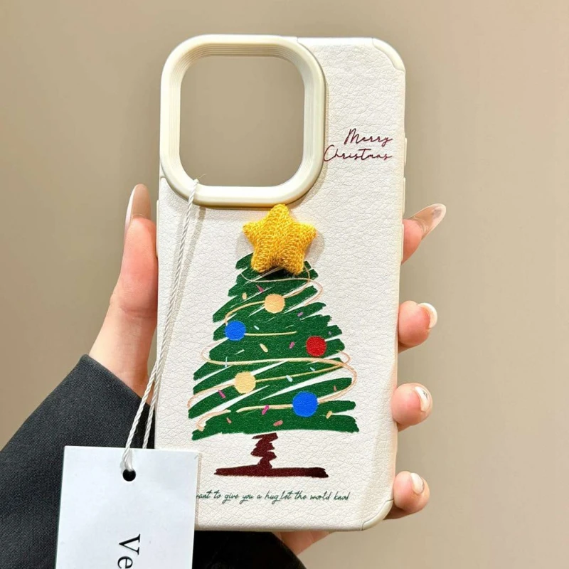 

Star Christmas Tree Phone Case for IPhone 16 Pro Max 16 Plus Case Apple 15Pro 14 13 12 Case IPhone XR XS Cover Christmas Gift