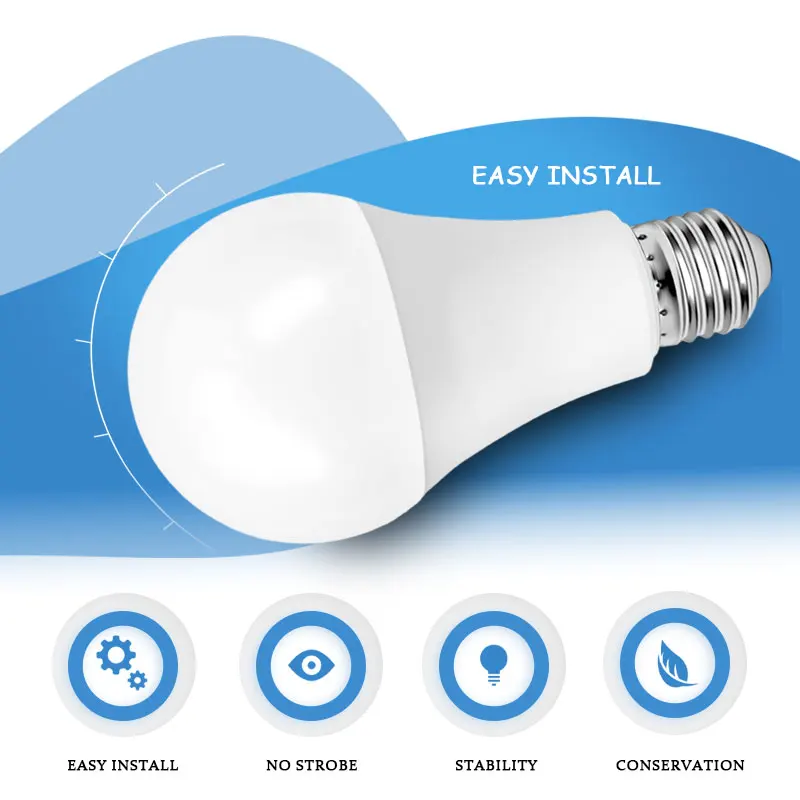 6-Pack E26/E27 หลอดไฟ LED 220V-240V SMD2835 High Lumen 2700K-6500K Multi-วัตต์ 3-20W ประหยัดพลังงาน Home Lighting (ผู้ขายที่ดีที่สุด)