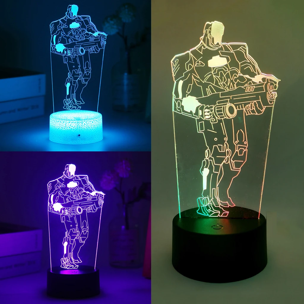 

VALORANT Yoru Kay 3D Led Night Light For Kid Anime Omen Home Bedroom Sunset Lamp Viper Children Illusion Decor Gift Killjoy Jett