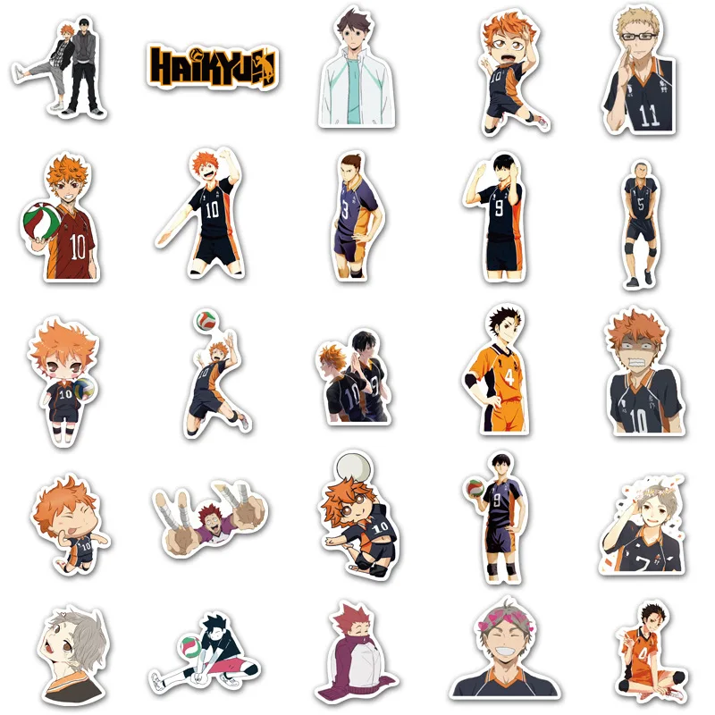 10/30/50PCS Cartoon Anime Volleyball Teenage Graffiti Sticker For Laptop Mobile Phone Toys PVC Riman Haikyuu Sticker Wholesale