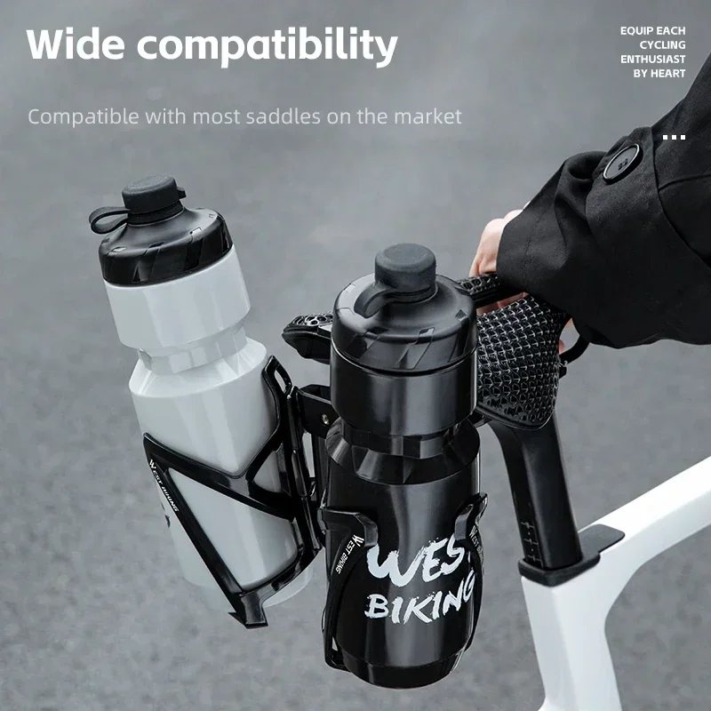 WEST BIKING Bicycle Water Bottle Cage Extension Mount for Bicycle Saddle Dual Bottles Rack Holder Adapted Base Bike Accessories