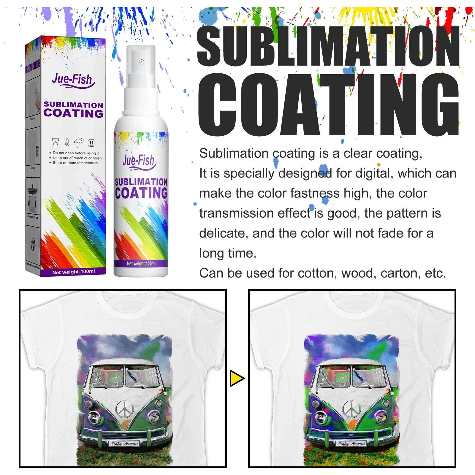 

Sublimation Coating Spray Sublimation Coating Liquid T-Shirt Canvas Caps Mug Sublimating Fast Pretreatment Cotton Fabric Clothes