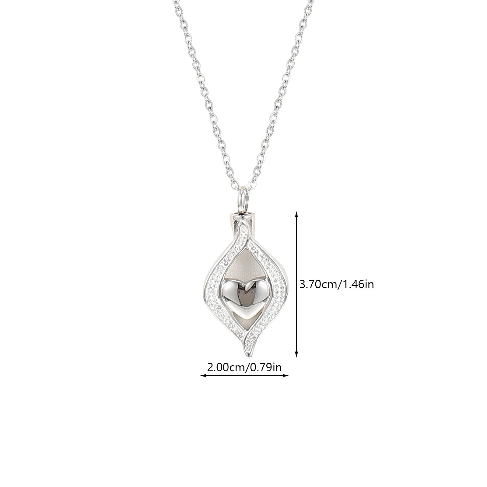 Ashes Necklace Heart Urn Pendant Perfume Diffuser Stainless Steel Cremation Jewelry Memorial Necklace Cremation Jewelry