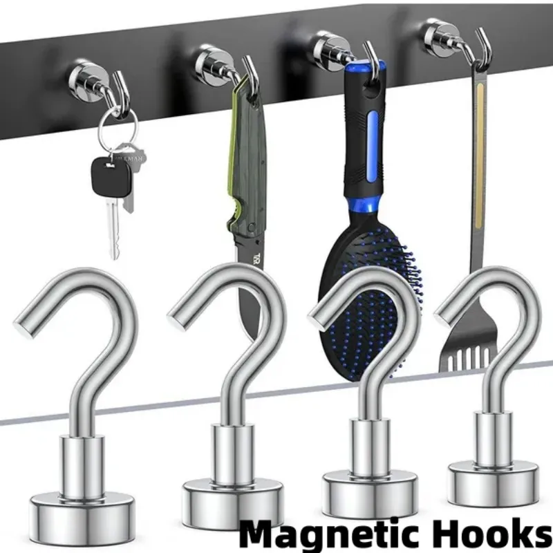 

5/10PCS Magnetic Hooks, 12KG Strong Cruise Magnetic Hooks with Epoxy Coating for Hanging, Kitchen, Office, Home and Garage