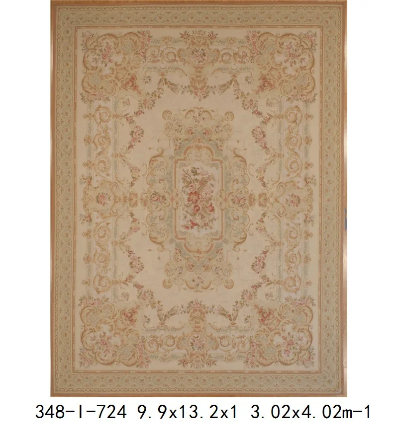 Aubusson carpet, wool hand-woven fabric style, bedroom square decoration