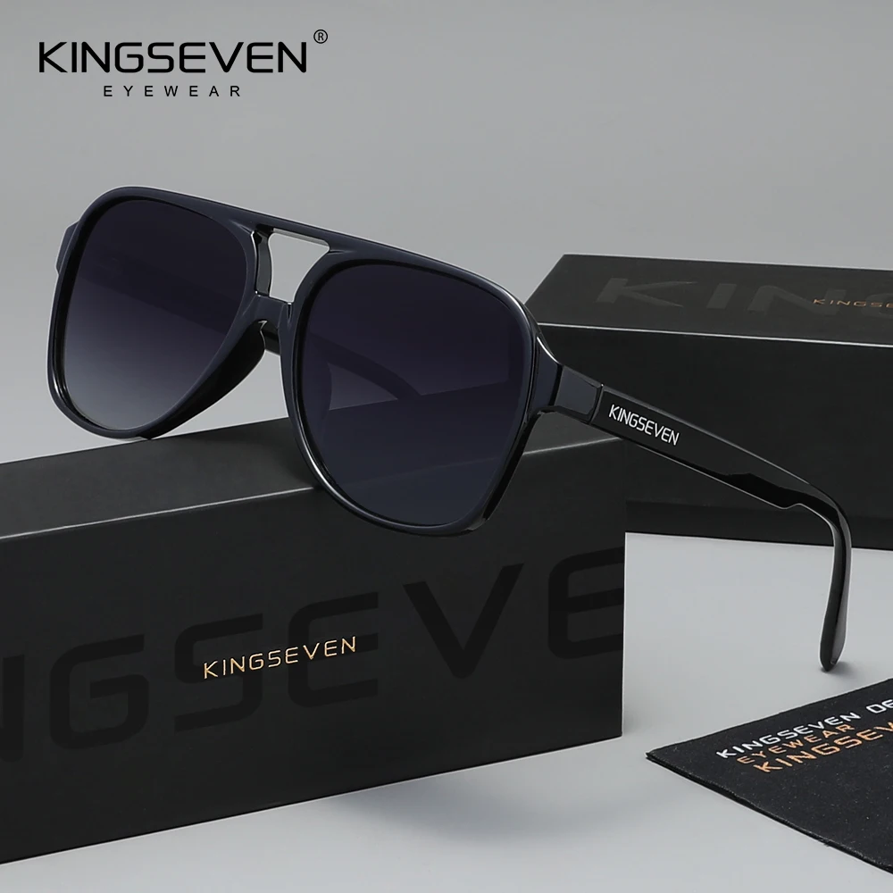 KINGSEVEN Klassische Sonnenbrille für Damen und Herren, Retro UV400, modische Brille, Vintage, blendfrei, quadratisch, große Brillengestelle