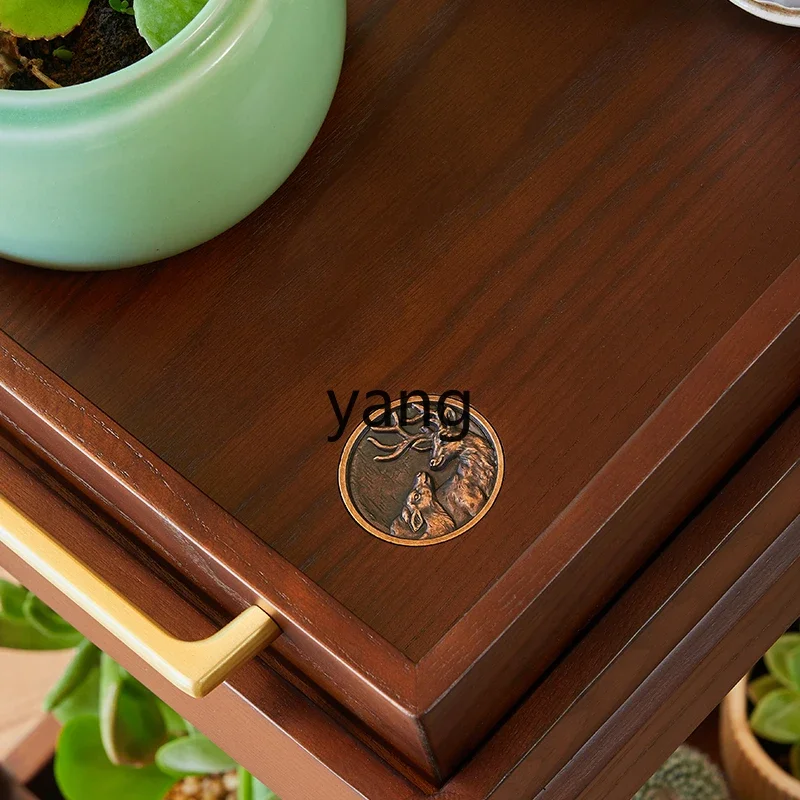 ZL trolley mobile solid wood flower rack balcony succulent flower pot rack multi-layer