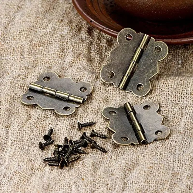 20Pcs Brushed Bronze Butterfly Hinges - Art Deco, Easy Surface Mount for Jewelry image 4