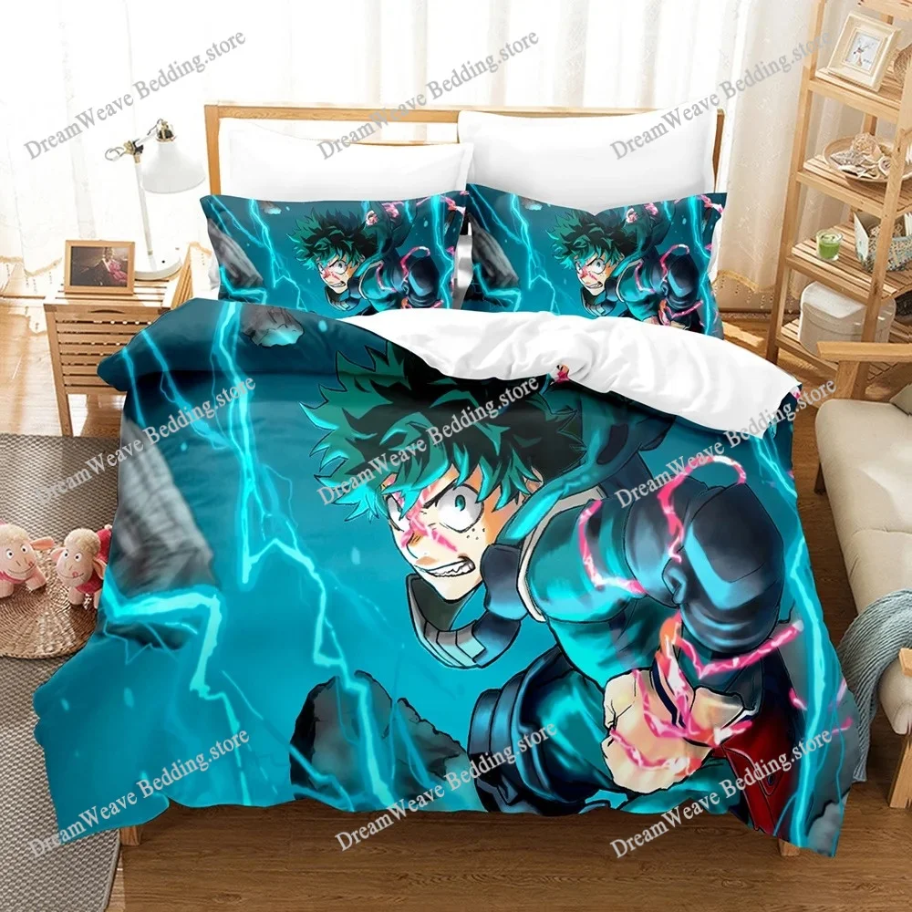 

My Hero Academia Luxury Bedding Set Japan Anime Cartoon Duvet Cover Set Comforter Bedspread Twin Single Size Printed Luxury Gift