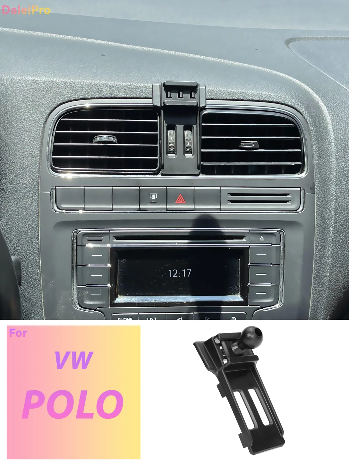 Maßgefertigte Magnetische Handyhalterung mit Luftstrom-Kühlung für Volkswagen VW Polo 2011-2016 2017, 360° Drehbar ° Schwenkbare Telefonhalterungsbasis – Detail 1
