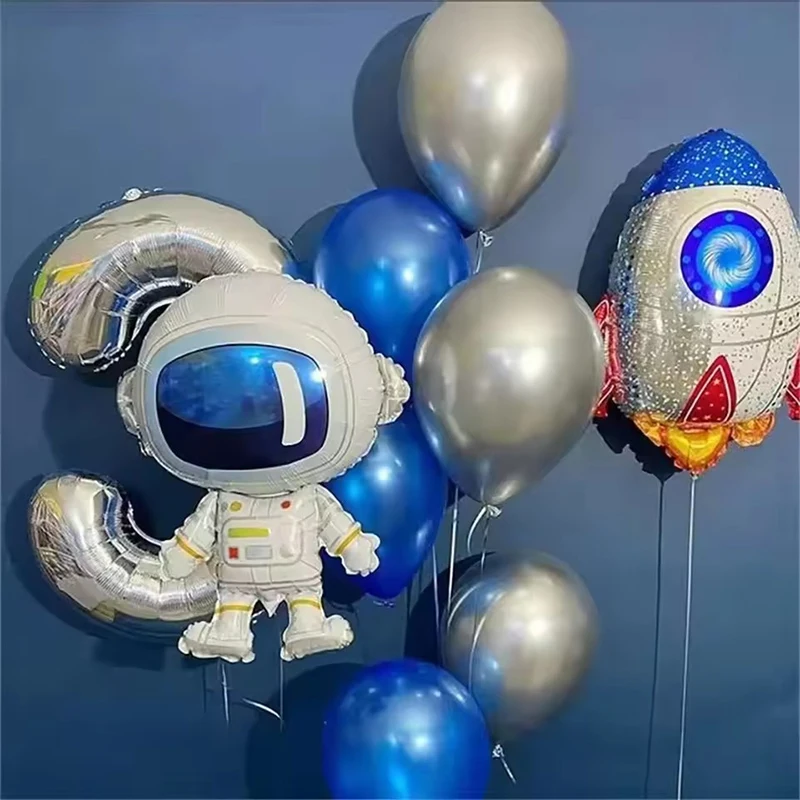 

Outer Space 0-9 Number Balloon Kit Astronaut Spaceman Rocket Foil Globos For Boy Kids Galaxy Theme Birthday Party Decor Supplies