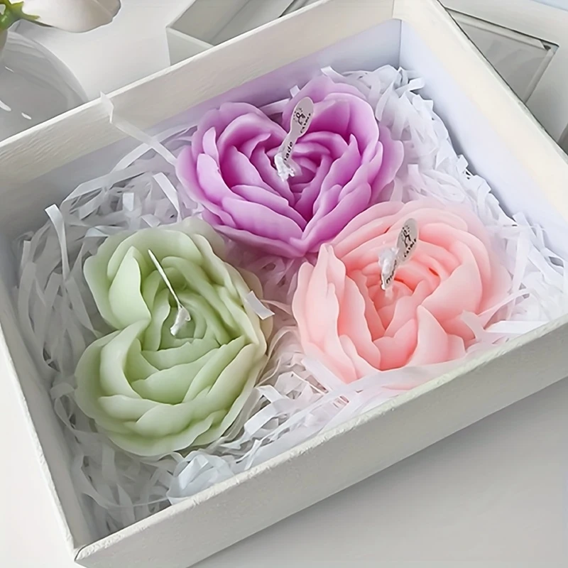 1Pieces，Heart-shaped flower silicone candle mold，Epoxy resin mold，Decorative ornaments, resin-coated home fragrance diffuser sto