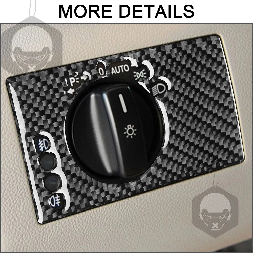 For Mercedes Benz B-Class W245 2005-2011 Real Carbon Fiber Headlight Switch Decoration Button Car Protection Stickers