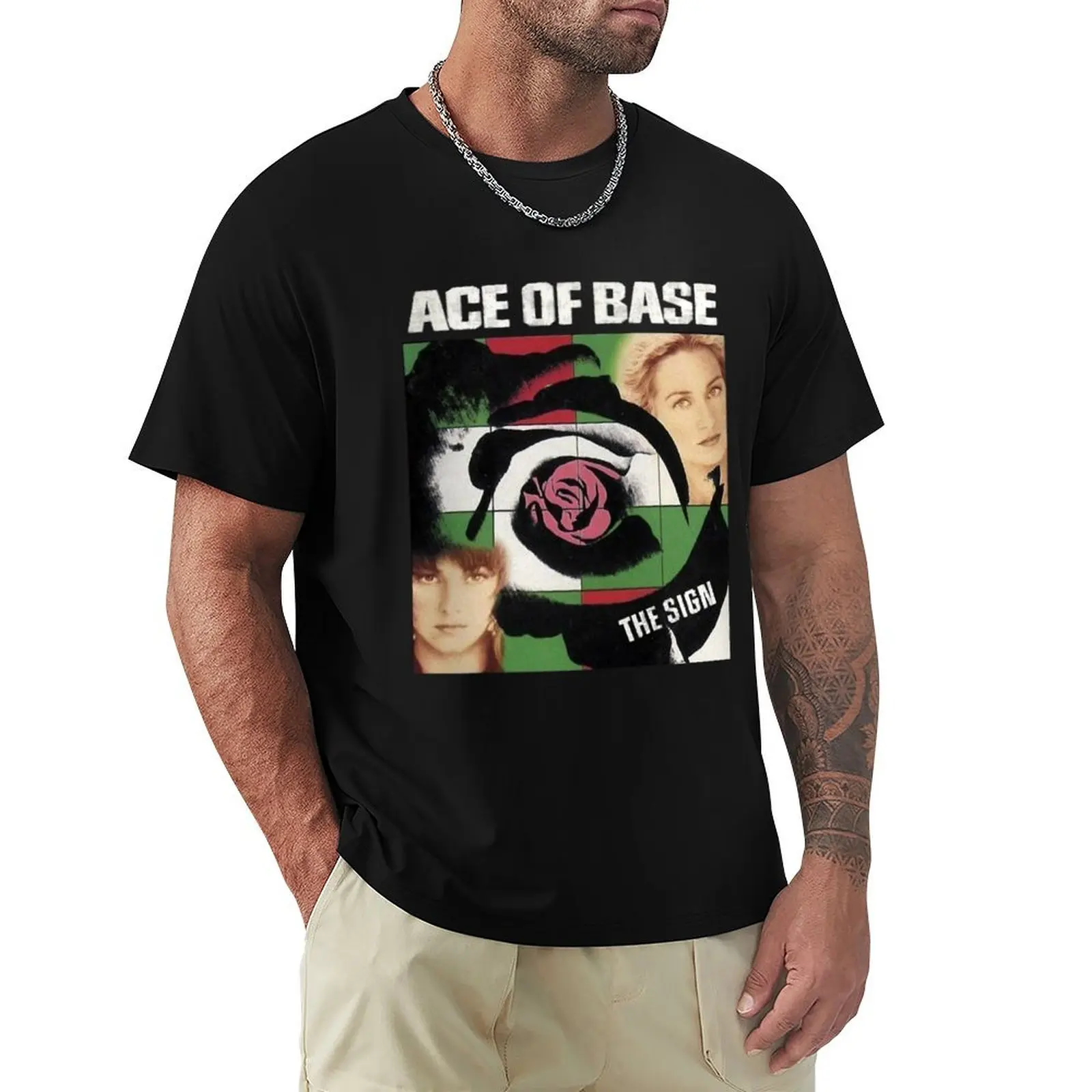 blackwhitereddesign pop ace of base For Fans T-Shirt tops anime figures vintage graphic tee shirts graphic tee men