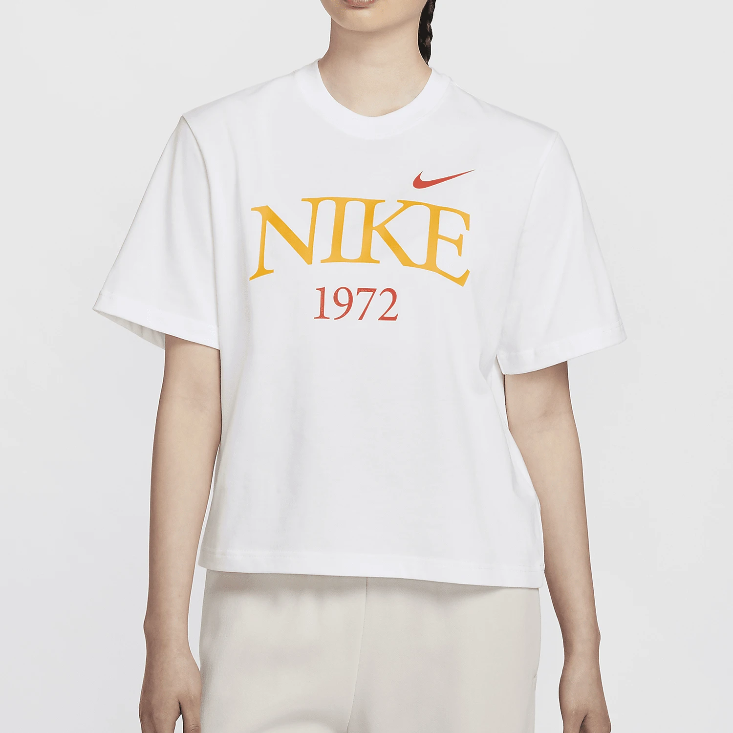 

Официальная летняя новая женская простая дышащая повседневная футболка Nike с короткими рукавами FQ6601-101