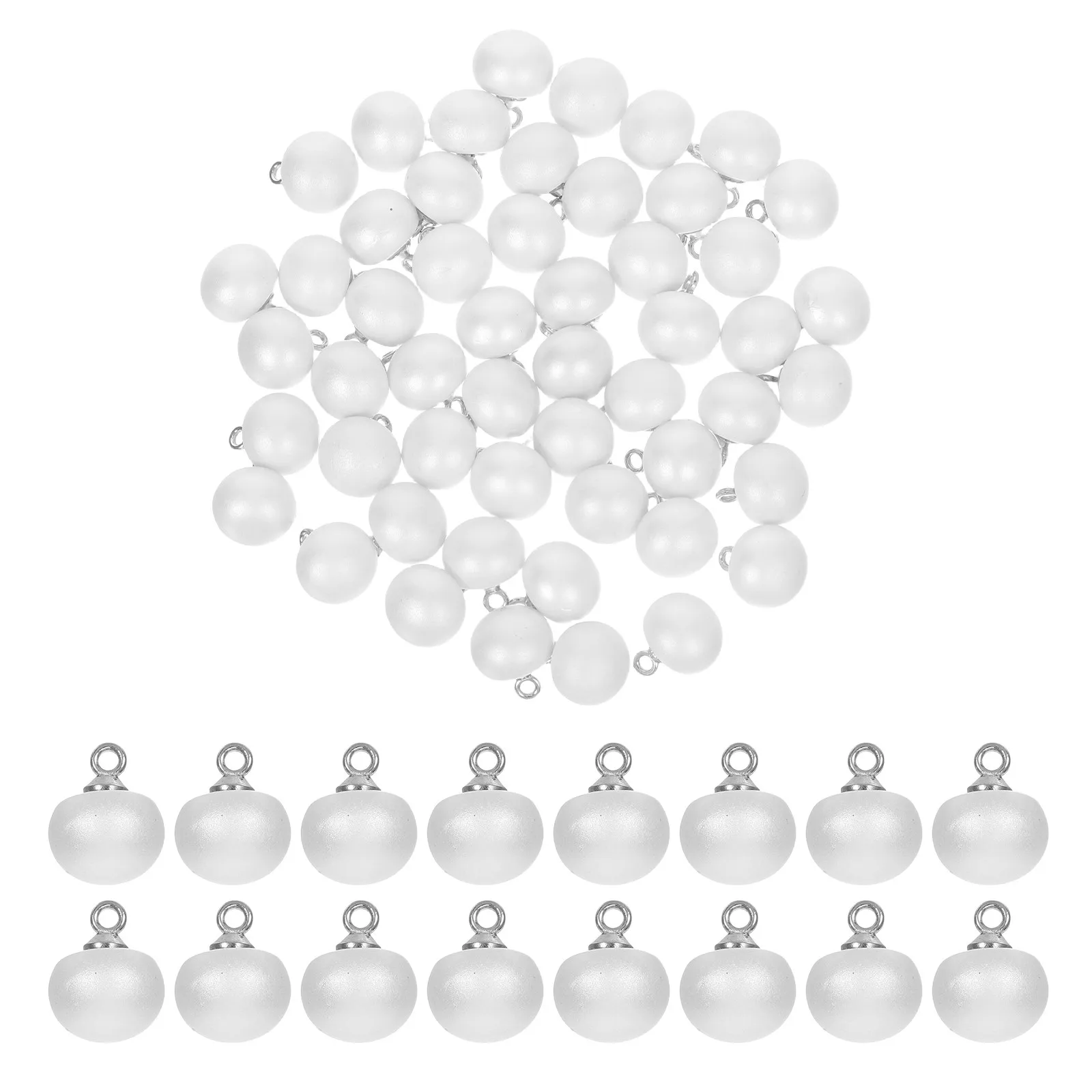 

50Pcs Pearl Buttons White 10Mm Half Round Faux Pearl Buttons for Sewing Crafts Wedding Dress Decoration Shirts Jackets Plastic