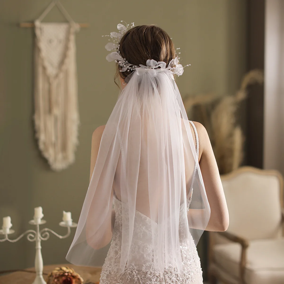 

Stunning Wedding veils with Headwear flowers Bridal veils New Arrival 2024