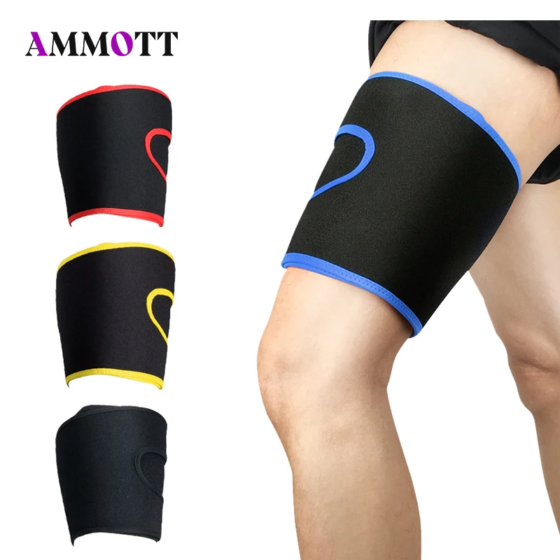 

1Pcs Thigh Support Brace Adjustable Compression Thigh Sleeve with Non-Slip Nylon Button for Sore Hamstring,Groin & Quad