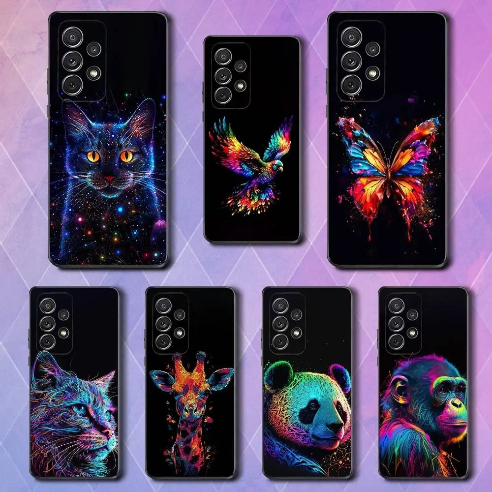 

Animals Colorful Art Phone Case For Samsung S25,S24,S23,S22,S21,S20,S10,Ultra,Plus,Lite,FE,Soft Silicone Black Cover
