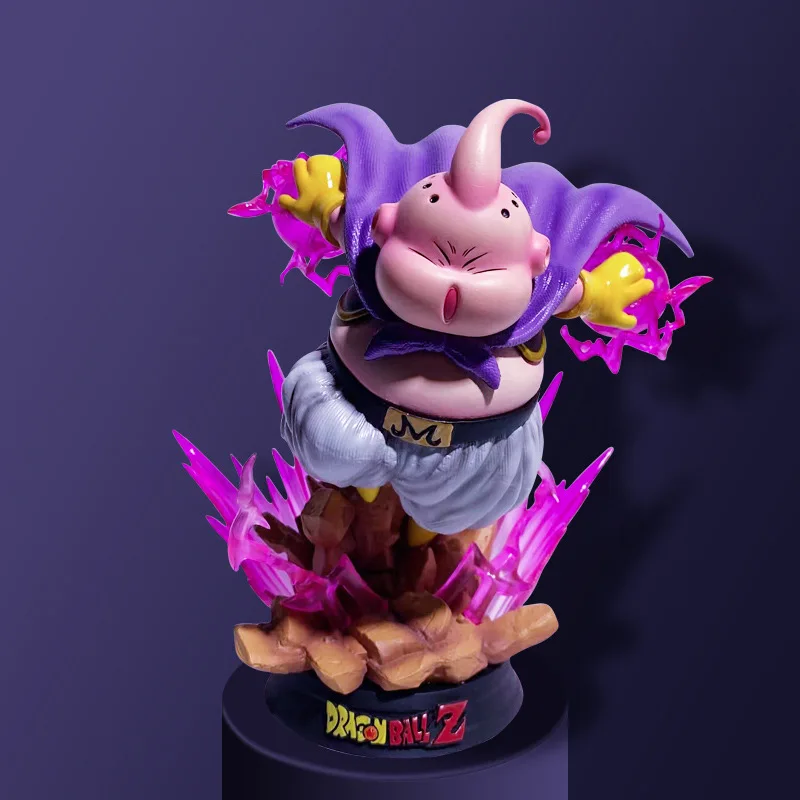 

18.5cm Dragon Ball Z Majin Buu Pvc Fat Buu Action Figures Gk Statue With Light Base Collection Model Toys For Children Gifts