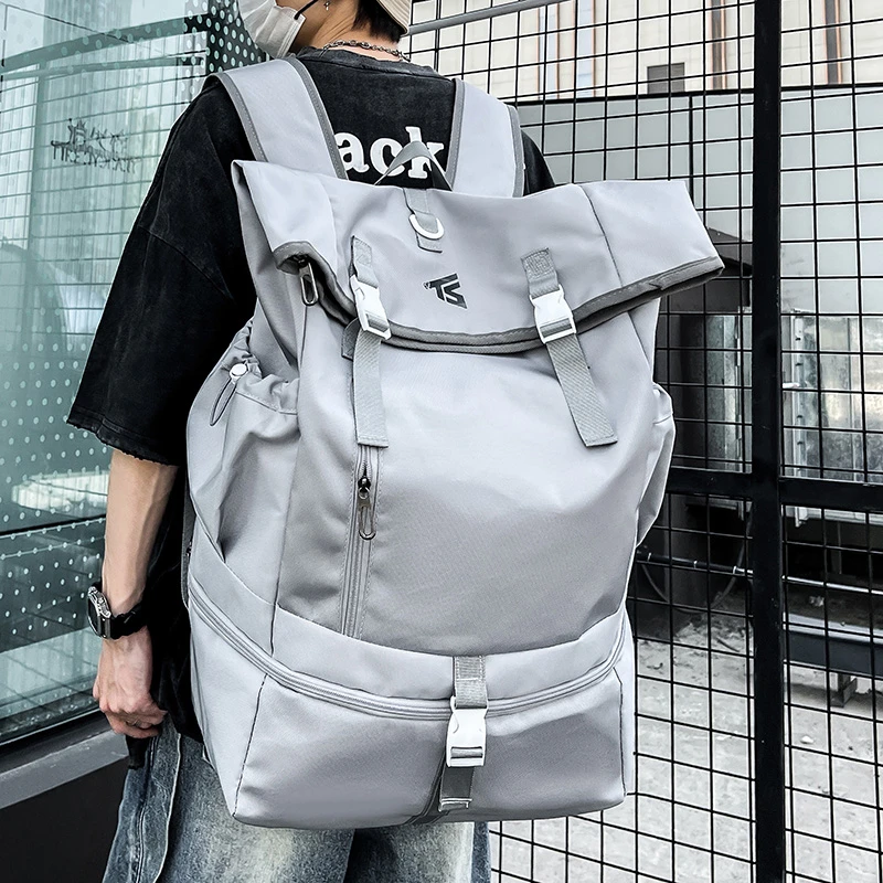 Men\'s Korean Style Backpack Fashion College School Backpacks 15.6 Inch Laptop Back Pack Oxford Multi-functional Shoulder Bag