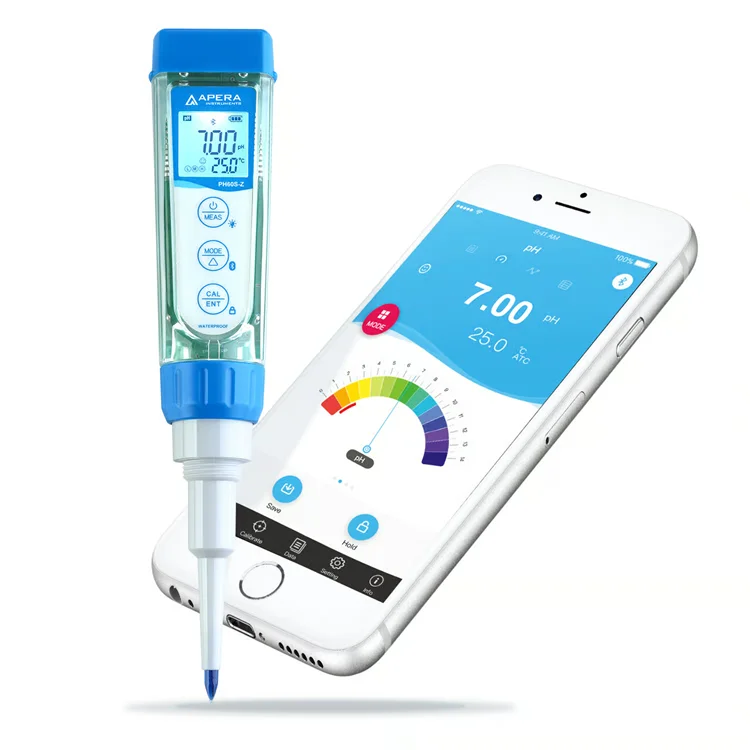 Kit de Medidor de pH Inteligente Veidt Weighing Apera ZenTest PH60S-Z para Muestras de Alimentos/Sólidos/Viscosas, Medidor 7 en 1 de pH/TDS/ORP/TEMP