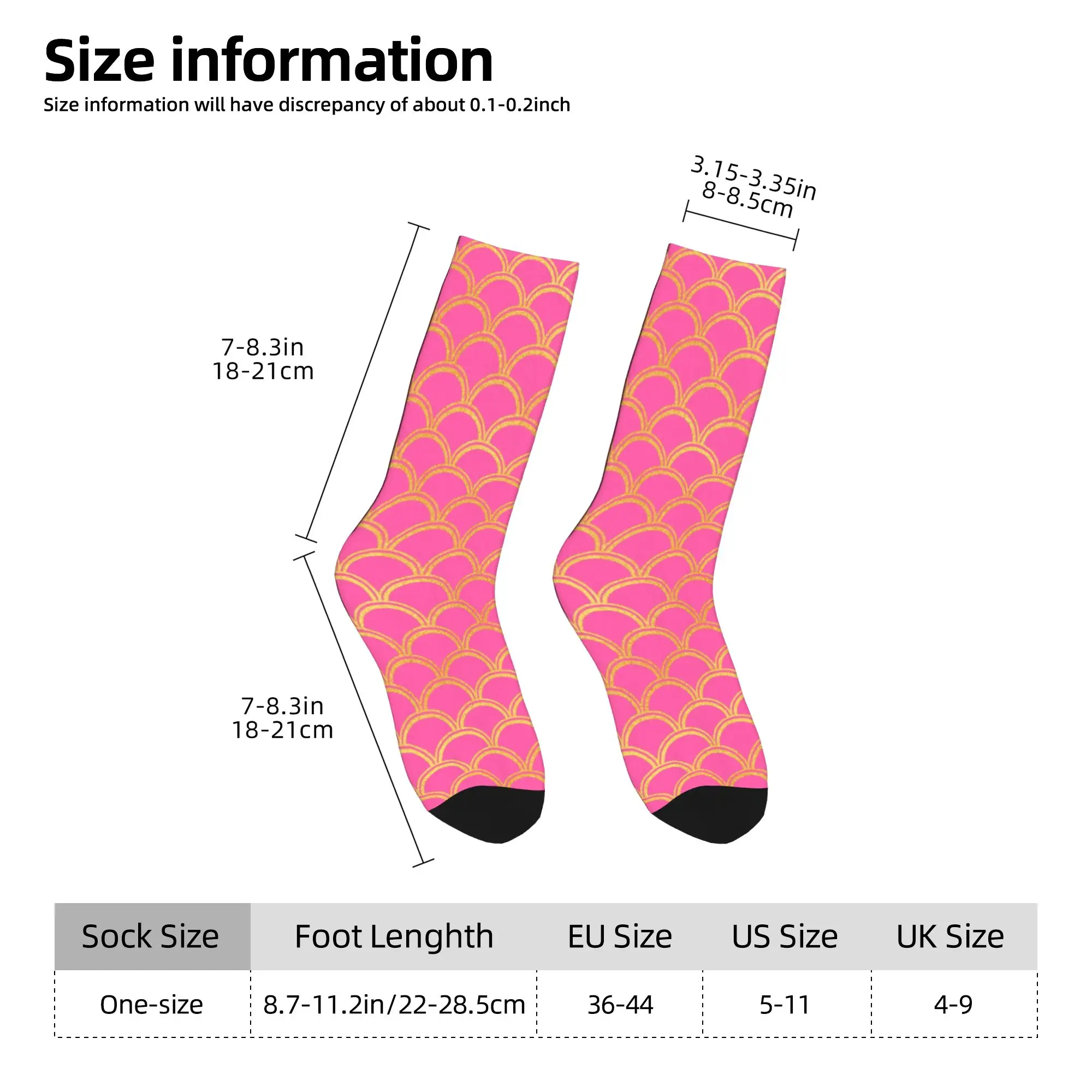 Kawaii rose or sirène échelle vague motif chaussettes femmes hommes chaud impression 3D sport basket-ball équipage chaussettes