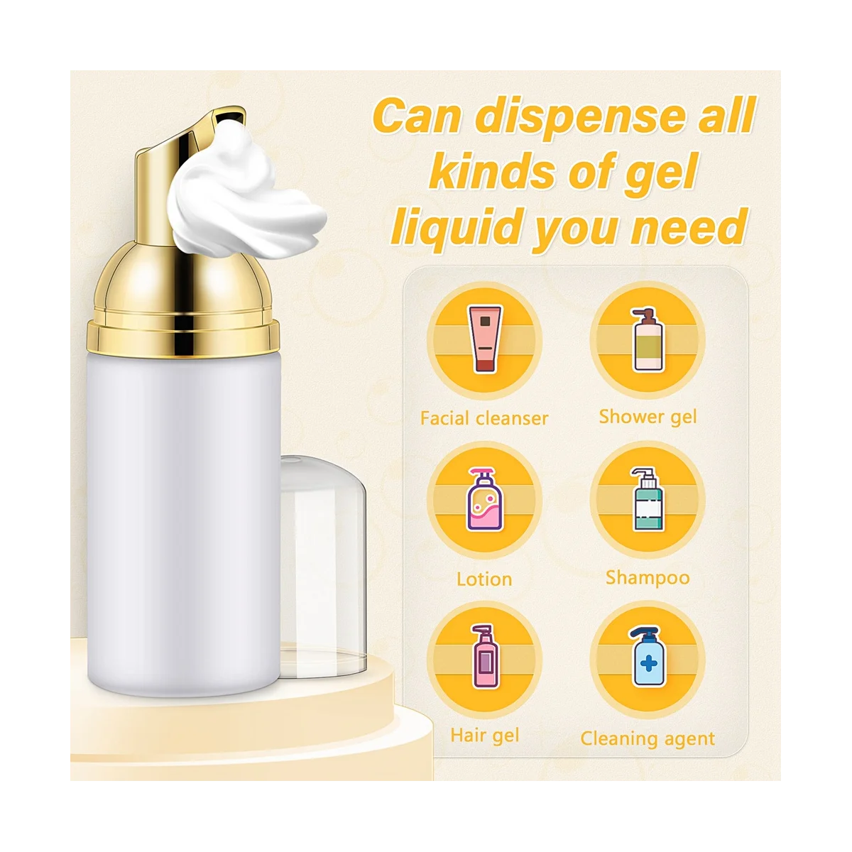 20 قطعة 30 مللي زجاجة رغوة بلاستيكية موزع سائل موس الصابون ، رغوة الشامبو غسول تعبئة زجاجات الرغوة-ABPX