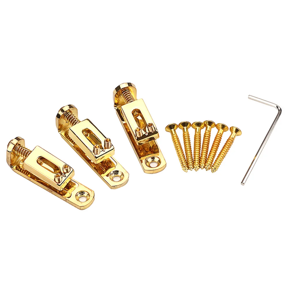 

3pcs Guitar Bridge Kit Metal Electric Guitar Bridge Replacement For Tone Sustain String Breakage Prevention Parts Accessories
