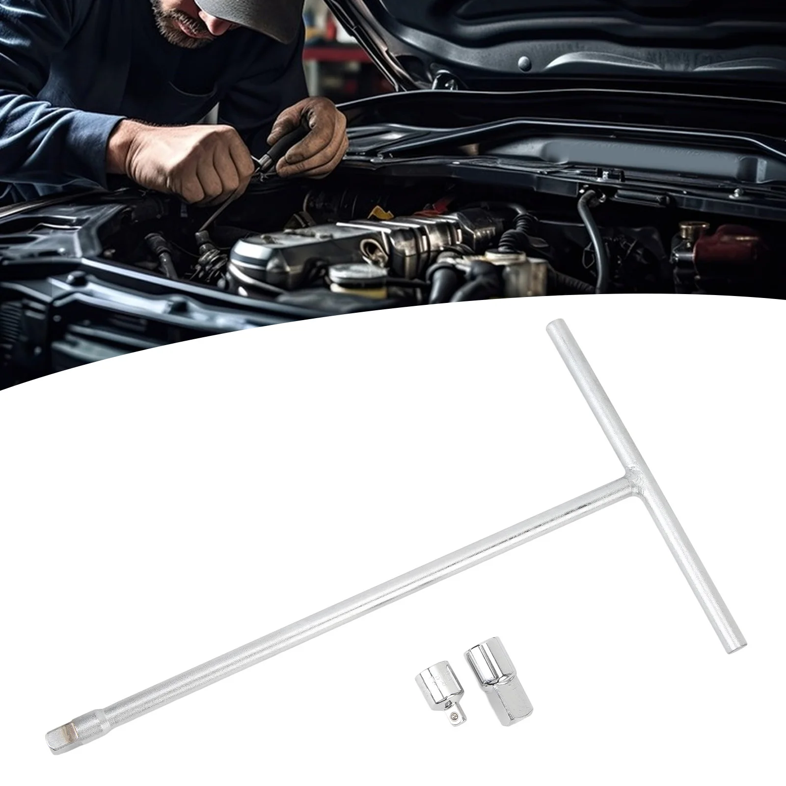 T Handle Wrench Set Rustproof Long Reach Chrome Vanadium Steel High Strength Effort Saving T Handle Drive for Hex Drives