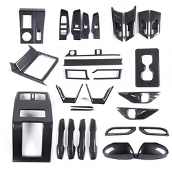 For Mitsubishi Outlander 2022 2023 2024 ABS Carbon Fiber Center Console Decoration Inner Door Handle Bowl Cover Trim Accessories