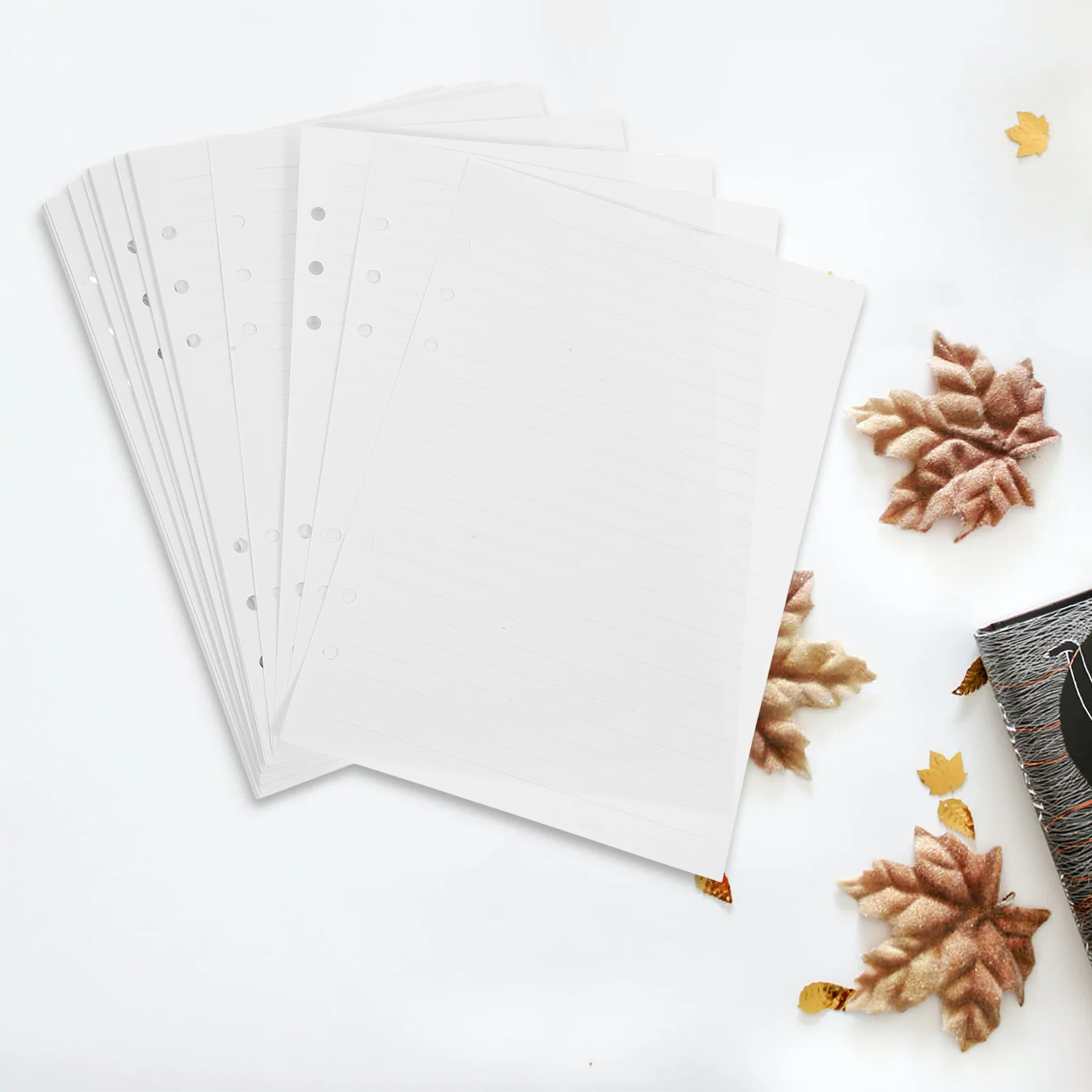 80 Lembar Kertas Refill Planner, Kertas Notebook Loose Leaf Pengganti A5, Kertas Notepad Tebal Halus 6 Lubang, Isi Binder Notepad