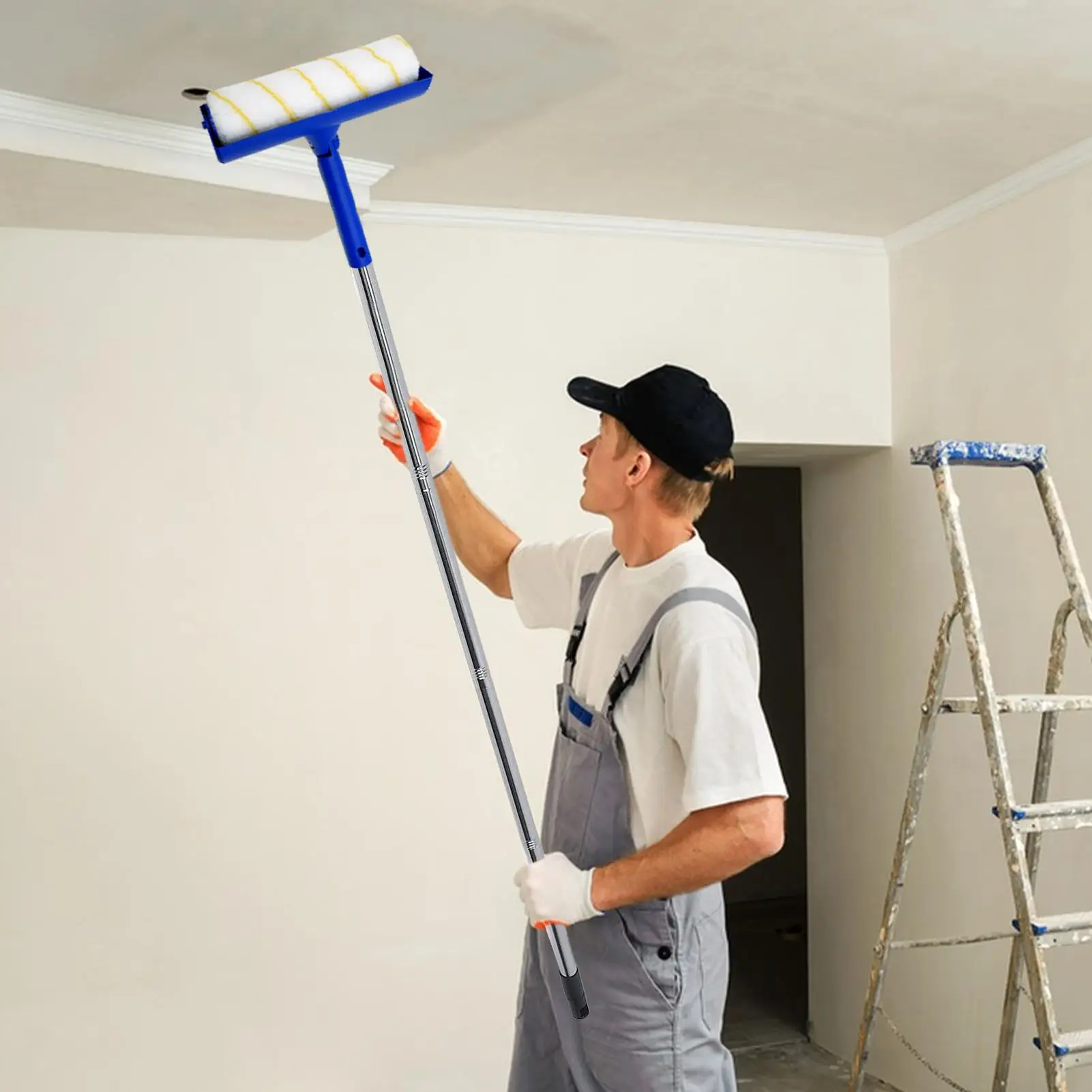 Home Improvement Tool, Paint Roller with Extension Pole & 2pcs Replacement Rollers For Outdoor Indoor Wall Ceiling Painting