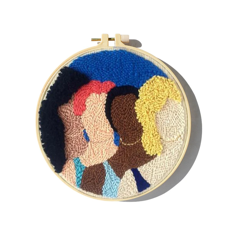 

Friend Punch Needle Embroidery Kit for Beginners Easy Embroidery DIY Needlework Wool Work Home Decor Custom Embroidery