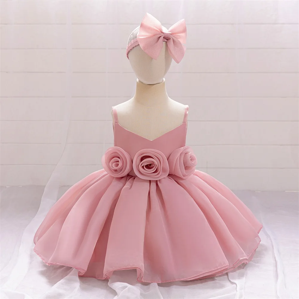 Christmas Baptism Party Dress for Girls Costume Toddler Bow 1st Birthday Flower Wedding Princess Dresses Bridemaids Evening Gown