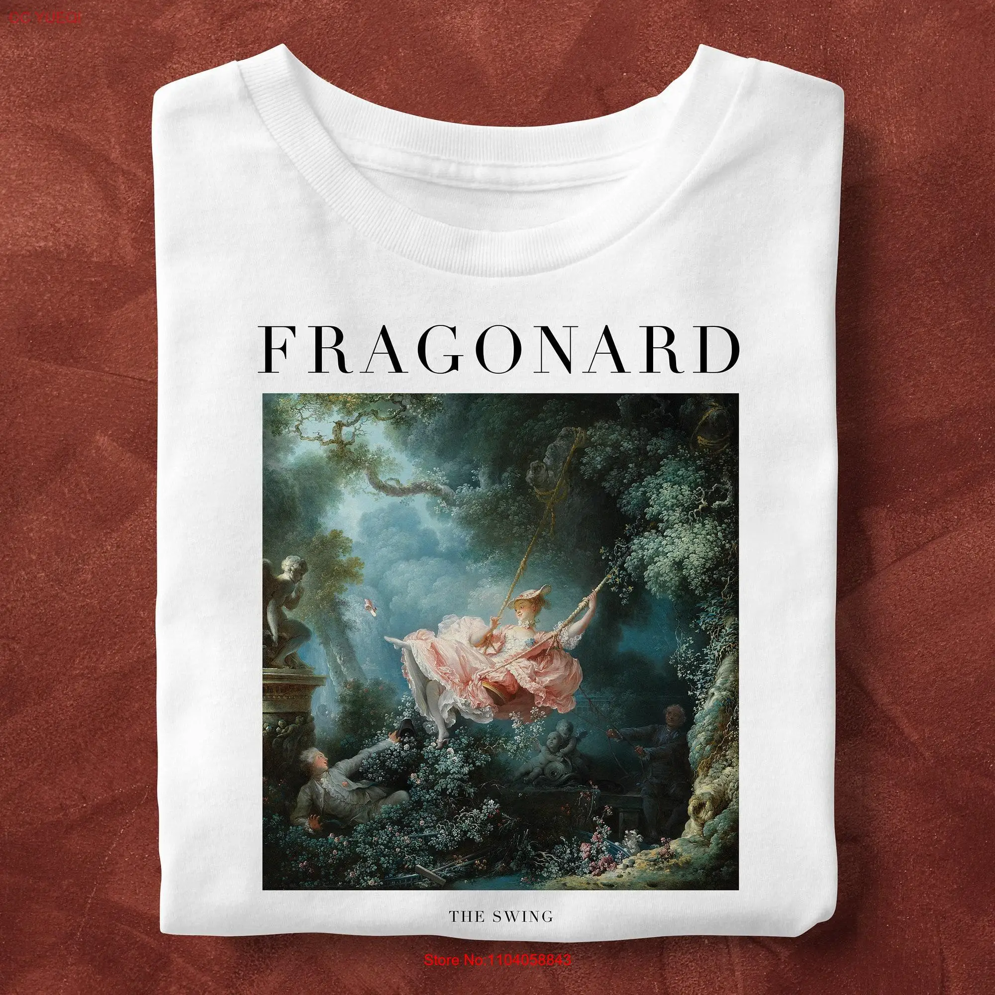 The Swing Fragonard Painting T Shirt Art Fine Lover for Her Him Rococo long or short sleeves