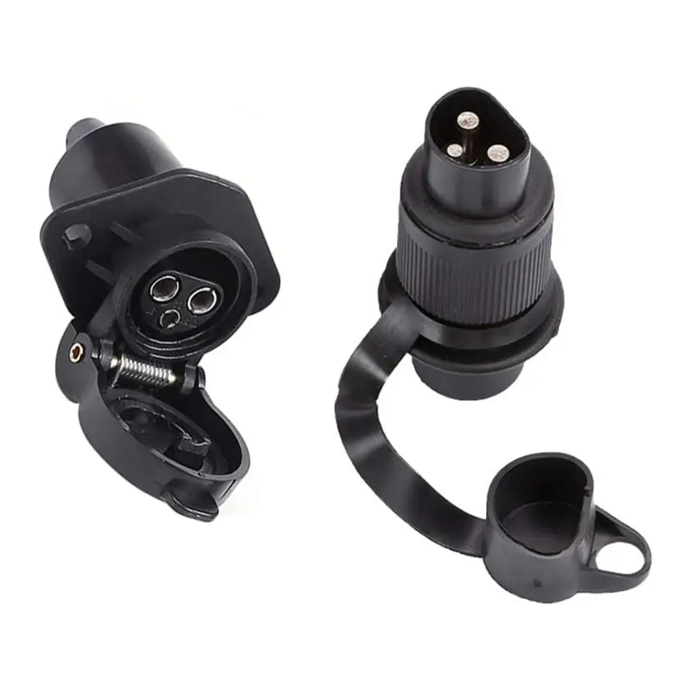 Connecteurs de prise de remorque ronds à 3 pôles, 12V, 3 broches, tracteur de remorque enfichable po
