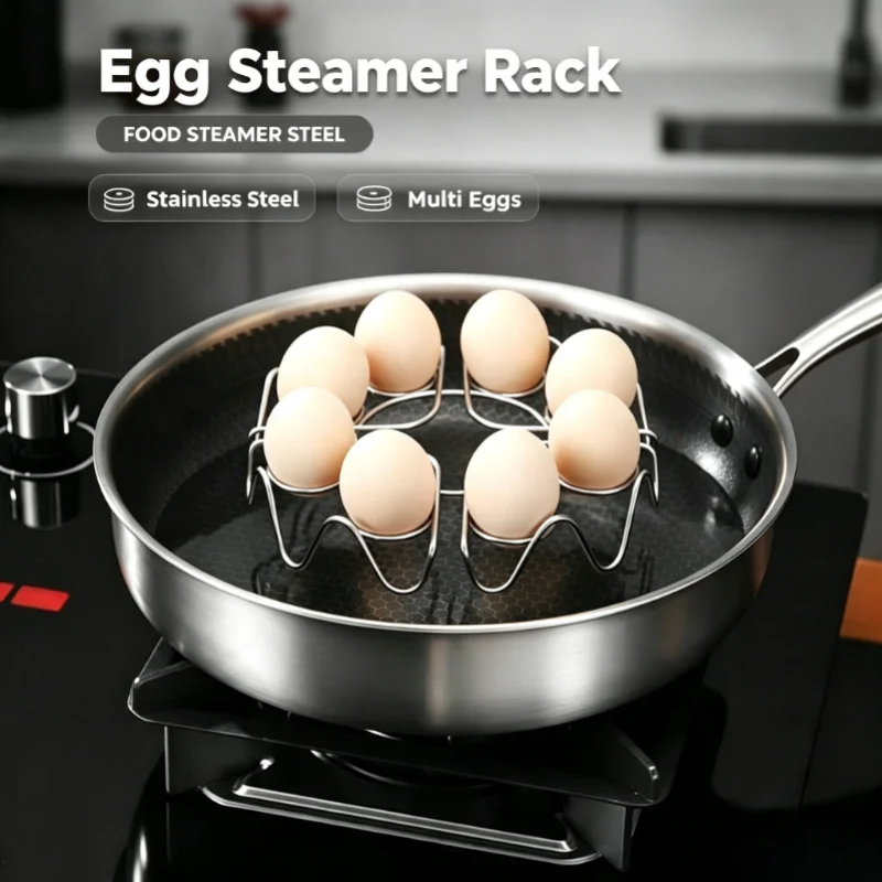 Multifunctional Steamed Egg Rack Stainless Steel Steamed Bun Dumplings Steaming Rack Durable Steamer Cooking Accessories