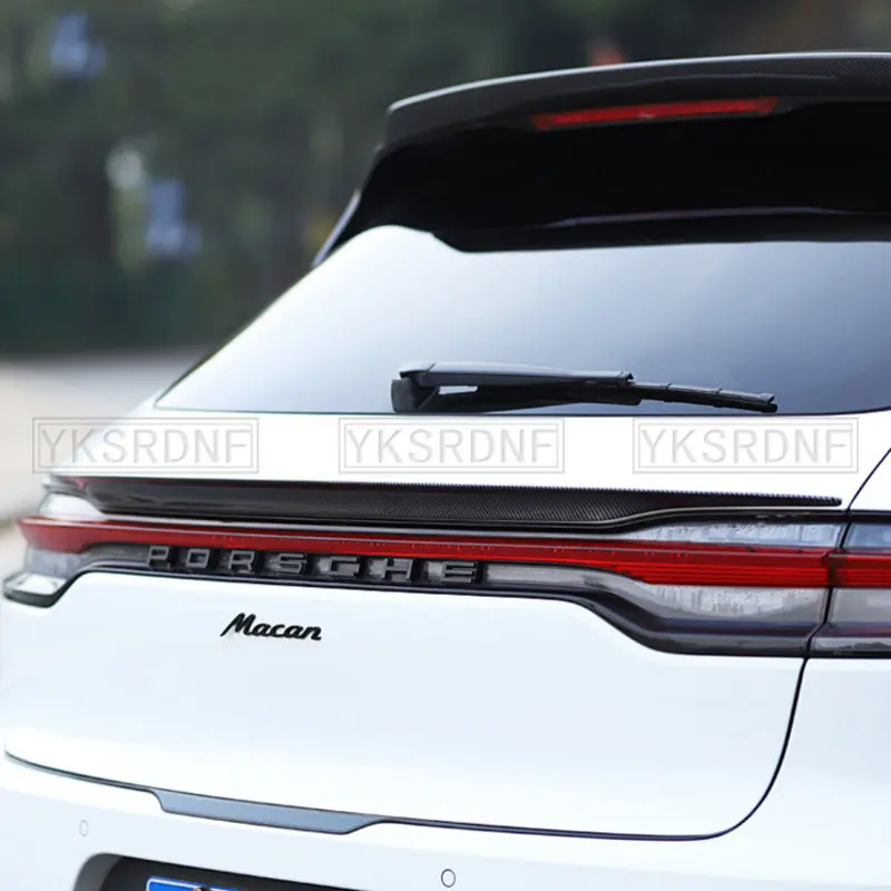 Do Porsche Macan Gts Spoiler samochodu Macan Turbo tylne światło dekoracyjne części w spojler z włókna węglowego rzeczywistym 2018-2020 — zdjęcie 3