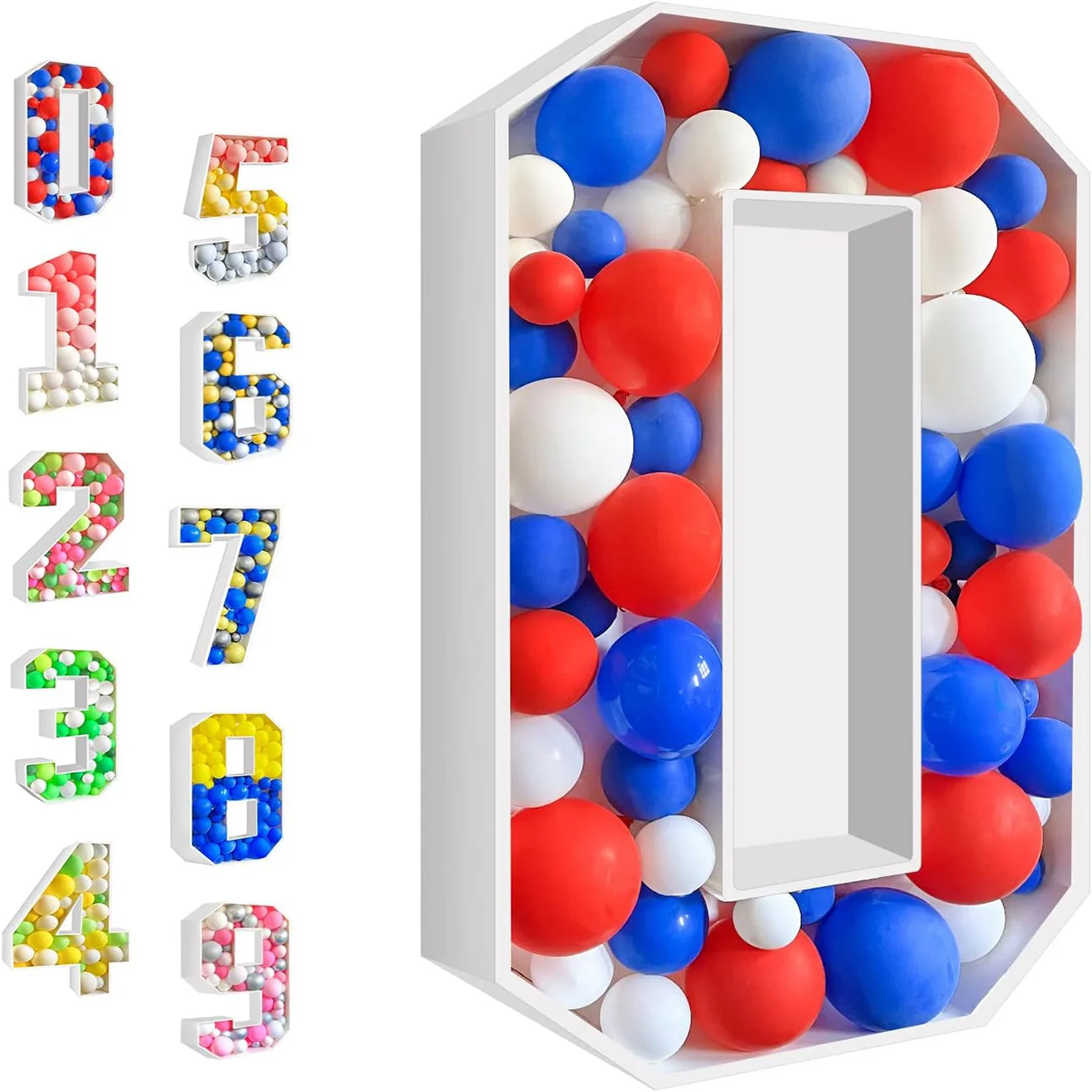 1pc 120 cm Balloon Marquee Frame KT Board 3D Filled Balloon Number 1Mosaic Frame Suitable For Birthday Party Anniversary Decor