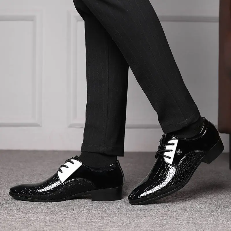 

Spring Autumn Black British Style With Laces Dress Shoes Man Elegant and Classic Clothing 2025 Trend 39 New Social Shoe for Men
