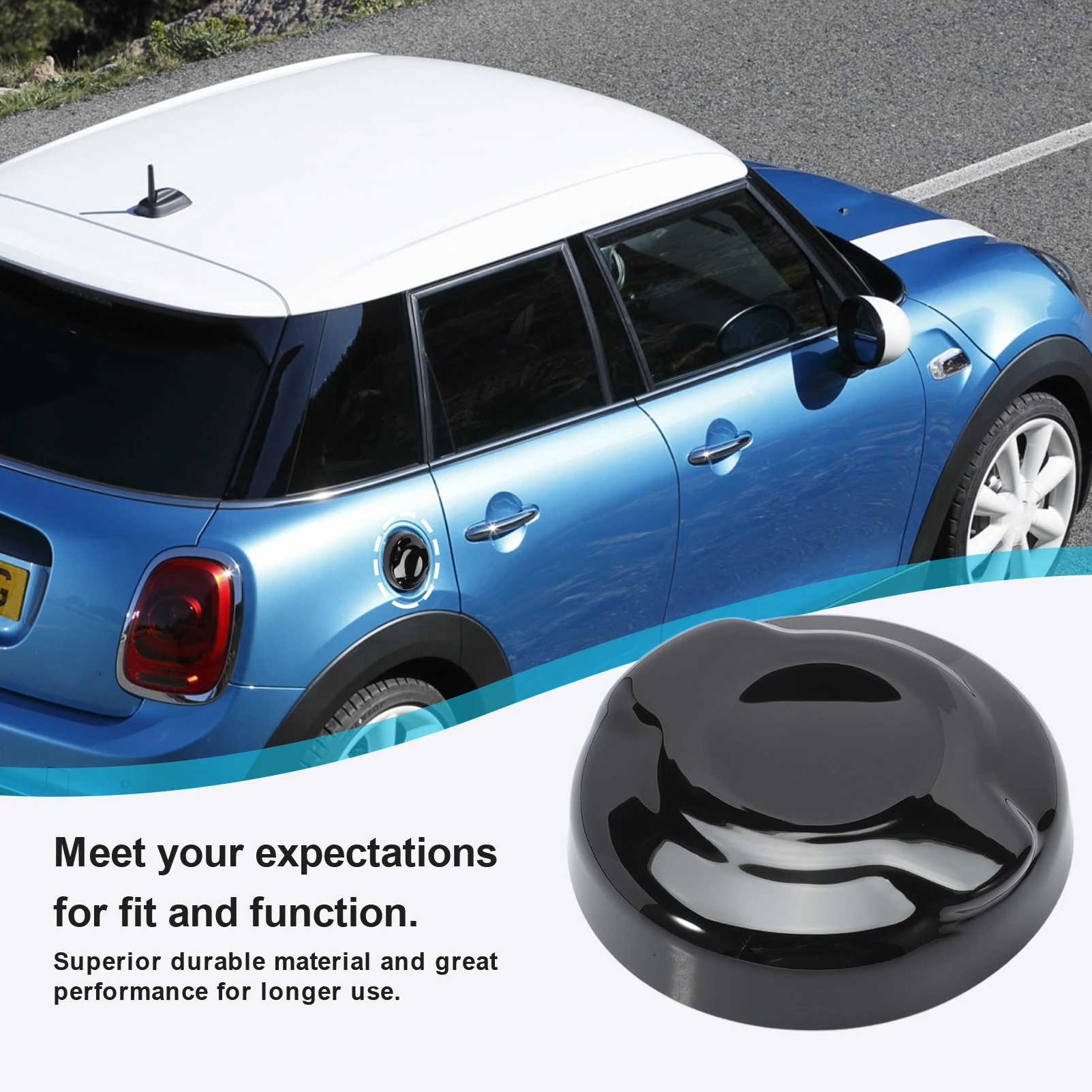 Black Fuel Tank Cover Gas Cap Tank Cover Cap Tank Cover for Mini F55 F56 Cabrio F57