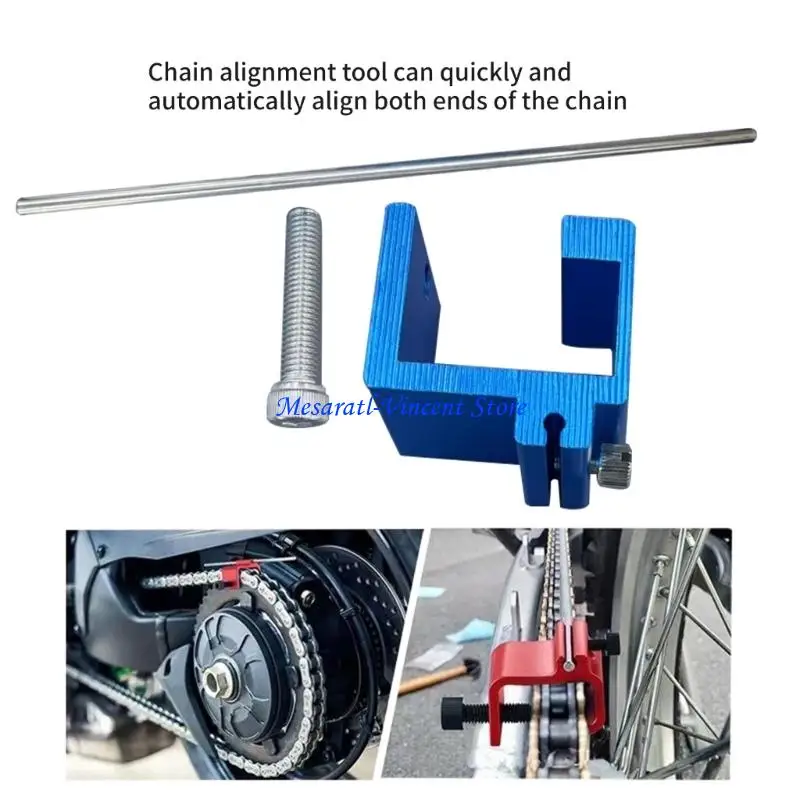 A70F Heavy Duty Metal Chain Alignment Adjuster Tool For Fast Motorcycle Sprocket Calibration On ATVs And Off Roading Cycles