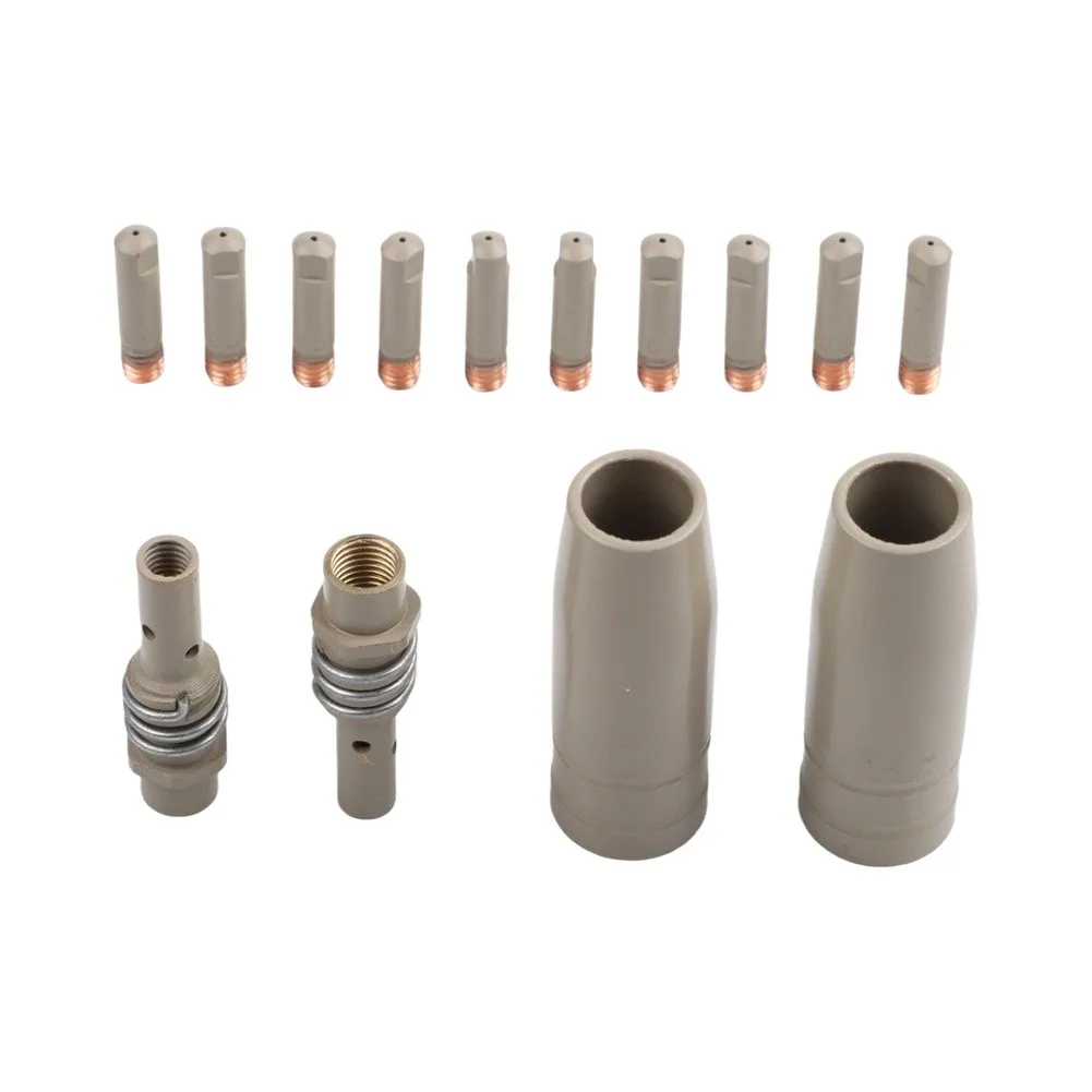 14PCS Coated Welding Tips Nozzles and Tubes for For Mig For 15AK Torch 0.6mm Aperture Copper Conductive Welding Set