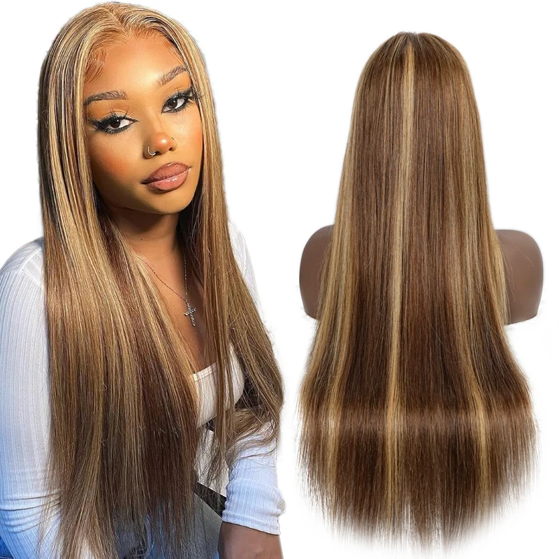 

Quality 100% Human Hair 4x4 13X4 Lace Wig P427# 18-24 Inch Straight Lace Wig for Women Pre Plucked Brazilian Lace Frontal Wig