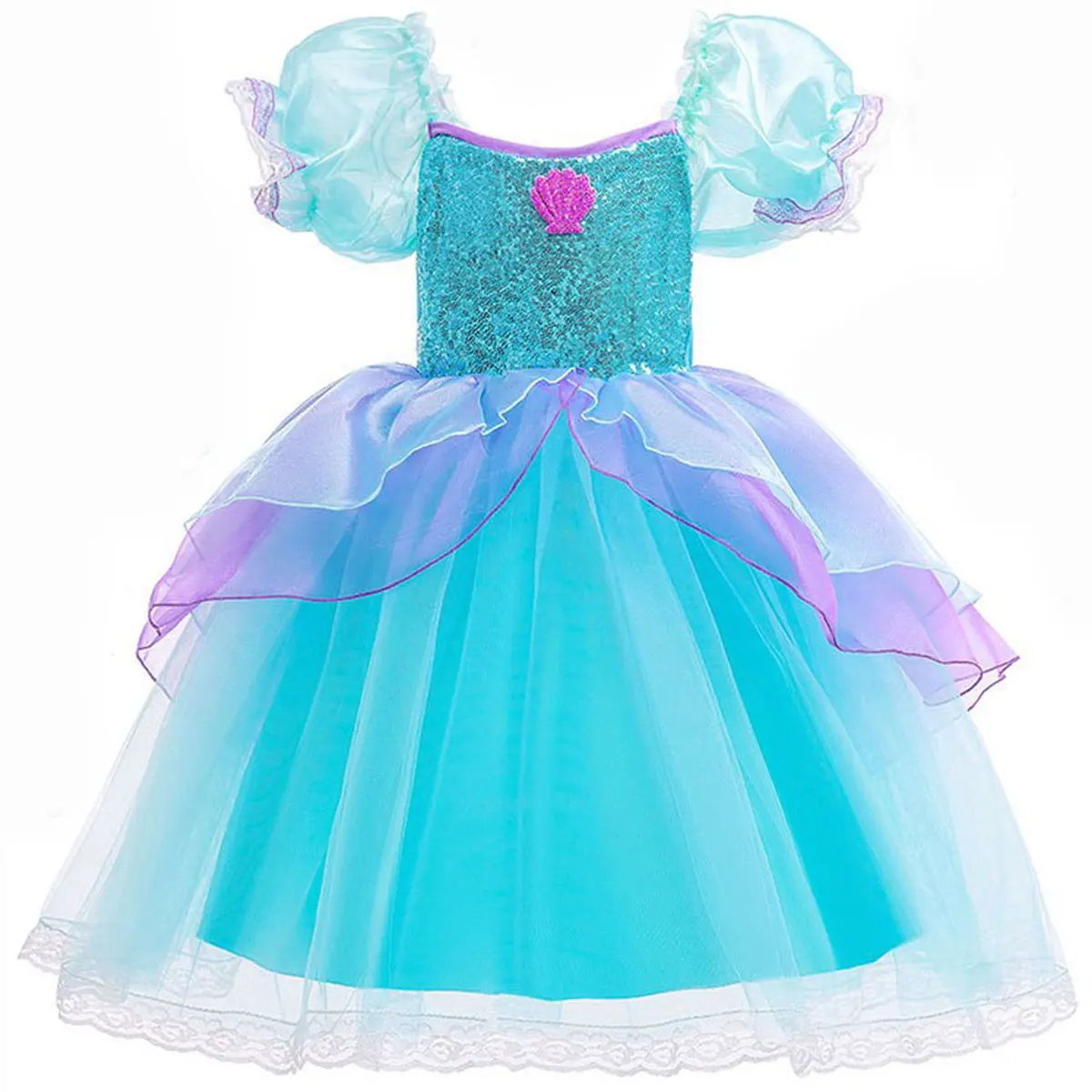 New Year Mermaid Ariel Princess Costume Kids Dress For Girls Cosplay Children Carnival Birthday Party Clothes Mermaid Dress